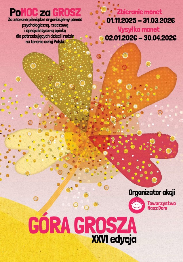 Rusza szkolna akcja „Góra Grosza”! Zbieramy od 1 listopada 2025 r. do 31 marca 2026